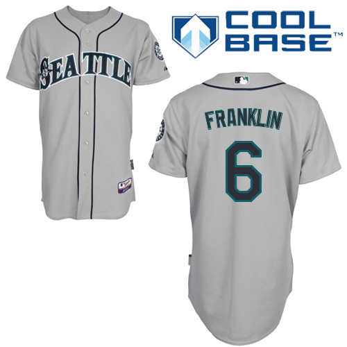 Nick Franklin #6 MLB Jersey-Seattle Mariners Men's Authentic Road Gray Cool Base Baseball Jersey